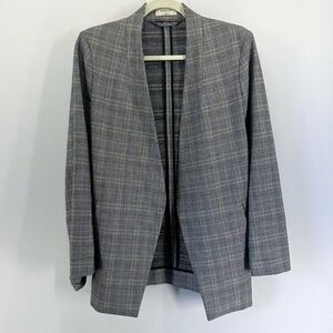 Aritzia Babaton Power Blazer Grey Plaid Open Front l Size 2